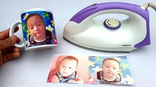 How to Print Your Favourite Photo on Mug at home  DIY Using Electric Iron [upl. by Adyahs]