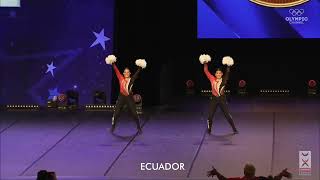 TEAM ECUADOR POMS DOUBLES 2024  FINAL ICU Junior World amp World Cheerleading Championships [upl. by Lleuqram252]