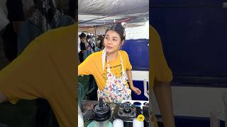 Pretty Thai Girl Sells Coconut Milk Shake  Thai Street Food [upl. by Arella]