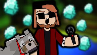 RAPPING in MINECRAFT whenever I find DIAMONDS but I also found the best DOG ever  Lets Play Ep9 [upl. by Nnairahs]