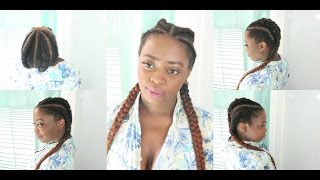 DIY HOW TO DO FEEDIN CORNROWS TUTORIAL SUMMER HAIRSTYLE  GloriaKeys Hairstyles [upl. by Arym615]