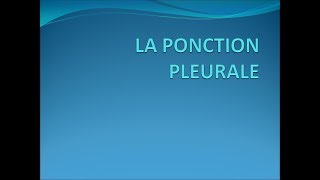 EST CE QUE VOUS CONNAISSEZ LA PONCTION PLEURAL [upl. by Fenton]