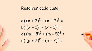 Productos Notables  Binomio al cuadrado Resolver cada caso [upl. by Doretta]