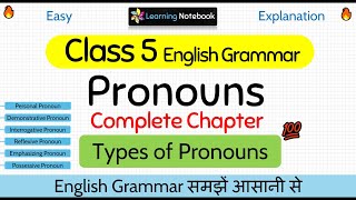 Class 5 Pronouns  Class 5 English Grammar Pronouns  Types of pronouns class 5 [upl. by Enelrac]