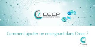 Creos  Gestion scolaire  1 Mon école  Ajouter un enseignant [upl. by Anahsit298]