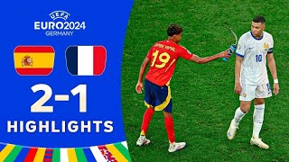 Spain vs France 21 HIGHLIGHTS  EURO 2024 [upl. by Ileana]