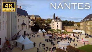 Nantes City Center France  Walking Tour 4k [upl. by Nitsid]