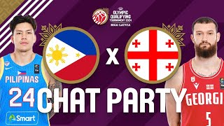 Philippines v Georgia  FIBA Olympic Qualifying Tournament Latvia 2024  Chat Party ⚡🏀 [upl. by Abbotson]