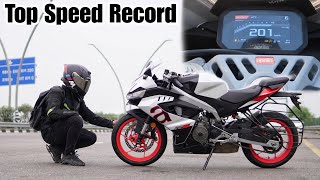 Aprilia RS457 Ka Top Speed Record Tod Diya [upl. by Emilio]