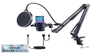 VEVOR USB Microphone 192 kHz24bit Professional Condenser Microphone Kit with Boom Arm Review [upl. by Allemat205]