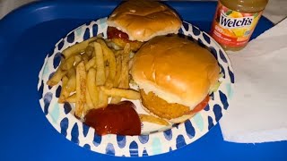 ASMR Chicken Sandwich  French Fries  Welch’s Orange Pineapple Apple Juice [upl. by Garber]