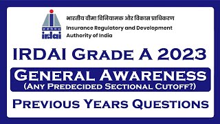 IRDA Grade A Previous Years GA Questions [upl. by Burrows402]