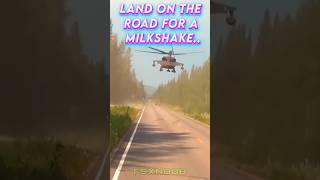 Helicopter Landing on the road to get a Milkshake shorts aviation [upl. by Daloris]