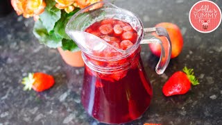 How to make Strawberry amp Peach Kompot  Natural Fruit Drink Recipe  Kompot Recipe [upl. by Hplodnar]