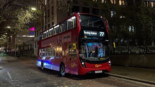 Full Route Visual  77 Tooting Station to Waterloo EH300  YX18KXN [upl. by Rolan]