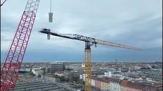 Kranmontage auf der Baustelle „2 SBSS München Rückbau MANDach“ [upl. by Ekenna]