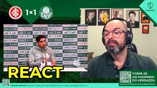 REACT  Coletiva Abel Ferreira  Internacional 1x1 Palmeiras [upl. by Ettevad]