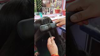 Shorts  straightener se hair curls shorts video [upl. by Ive]