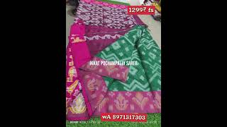 ikkat pochampally sarees new collection 💯 premium quality 👛👗 [upl. by Garold560]