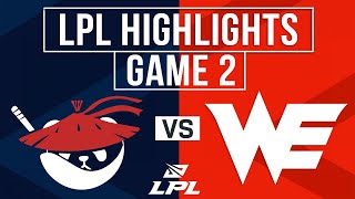 AL vs WE Highlights Game 2  LPL 2024 Spring  Anyone’s Legend vs Xi’an Team WE [upl. by Airdnahs]