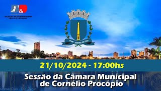 SESSÃO DA CÂMARA MUNICIPAL DE C PROCÓPIO  21102024 [upl. by Enailuj]