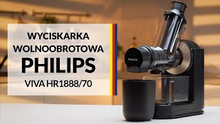 Wyciskarka wolnoobrotowa Philips Viva HR188870 – dane techniczne – RTV EURO AGD [upl. by Simaj605]