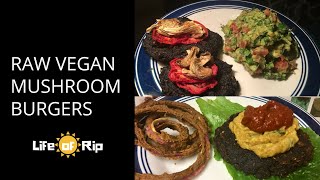 Raw Vegan Mushroom Burgers gluten free nut free amp soy free [upl. by Nilyahs175]