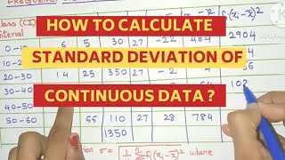 How to Calculate Standard Deviation of Continuous Data   Grouped Data Direct Method [upl. by Hoskinson]