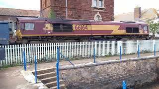 EWS Class 66 locomotive  two tone horn at Starcross [upl. by Nickola]