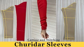 Churidar Sleeves Cutting and Stitching ✅  Full Sleeves Cutting amp Stitching  Bangle Sleeves [upl. by Soigroeg]