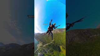 INSANE Tandem Paragliding Spiral Dive in Norway RoyalCaribbean [upl. by Masterson]