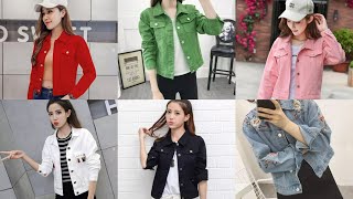 Denim jackets different colours for girls denim jackets  stylish jeans jackets denim latest design [upl. by Kirred]