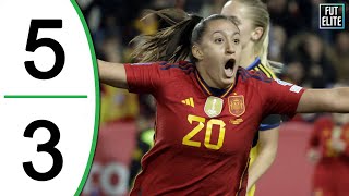 Spain vs Sweden 53 Extended Highlights amp Goals  Womens Nations League 2023 [upl. by Bernita]