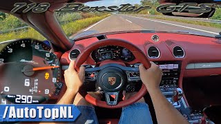 PORSCHE 718 Boxster GTS 40  TOP SPEED on AUTOBAHN NO SPEED LIMIT by AutoTopNL [upl. by Anailuy]