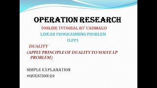 Duality Solved Example Principle of Duality to solve given LPP  GATE Maths CSIR NET Maths Part 6 [upl. by Anayrb]