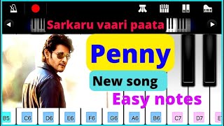 Penny sarkaru vaari paata piano notes  penny song piano tutorial with tabs  walk band tutorial [upl. by Aicirtan]