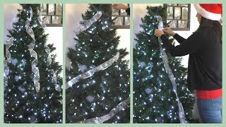 How to Put Ribbon on a Christmas Tree 4 Easy Ways And how to make a bow [upl. by Landers]