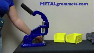 How to attach grommets using the ClipsShop CSTEP2 hand press [upl. by Grani]