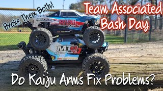 Bashing with the Team Associated MT8 and Rival MT10 [upl. by Ellekim]