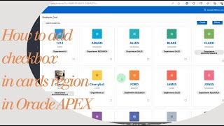 How to add checkbox in cards region in Oracle APEX [upl. by Doane161]