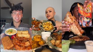 Mukbang ASMR 🤤🍲🍔  Tiktok Compilation pt3  WingstopRaising Canes Chipotle Toca Bell [upl. by Nesyrb124]