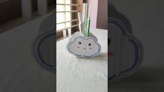 Cloud theme pen holder☁️😯😍crafthandmadepenholdercloudyoutubeshortsshortsdeskdecorcute [upl. by Alexina847]