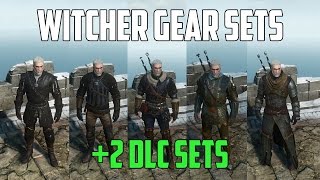 ALL WITCHER GEAR SETS  2 DLC SETS Showcase  Stats and Looks  Witcher 3 Wild Hunt [upl. by Armilla555]