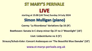 St Marys Perivale LIVE  Simon Mulligan piano [upl. by Noizneb]