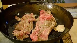 赤毛和牛のすき焼きの食べ方：まずお肉だけ食べましょう How to cook Sukiyaki like a restaurant [upl. by Collie]