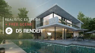 Realistic Exterior Render with D5 Render  Private House 302  Downloadable Project File Included [upl. by Yraek]