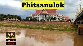 Phitsanulok City 4K Walking Tour in Isan Thailand [upl. by Immak799]