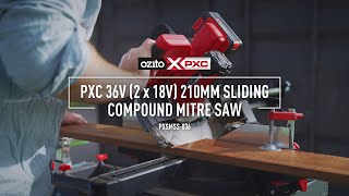 Ozito PXC 36V 2 x 18V 210mm Sliding Mitre Saw PXSMSS036 [upl. by Wren372]