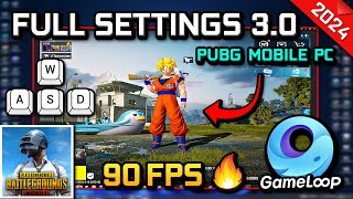 Best All Settings of FKLzz in PUBG MOBILE 30 PC Emulator Gameloop 90FPS 2024 [upl. by Nniroc]