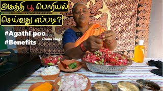 அகத்தி பூ பொரியல் செய்வது எப்படி மருத்துவ பயன்கள்  agathi flower recipe  Benefits  ammavlogs [upl. by Caspar496]